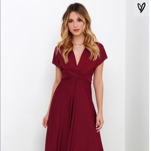 Lulu’s • Convertible Burgundy Maxi Dress • XL